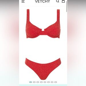 VETCHY LAGUNA BIKINI RED LUREX SET.